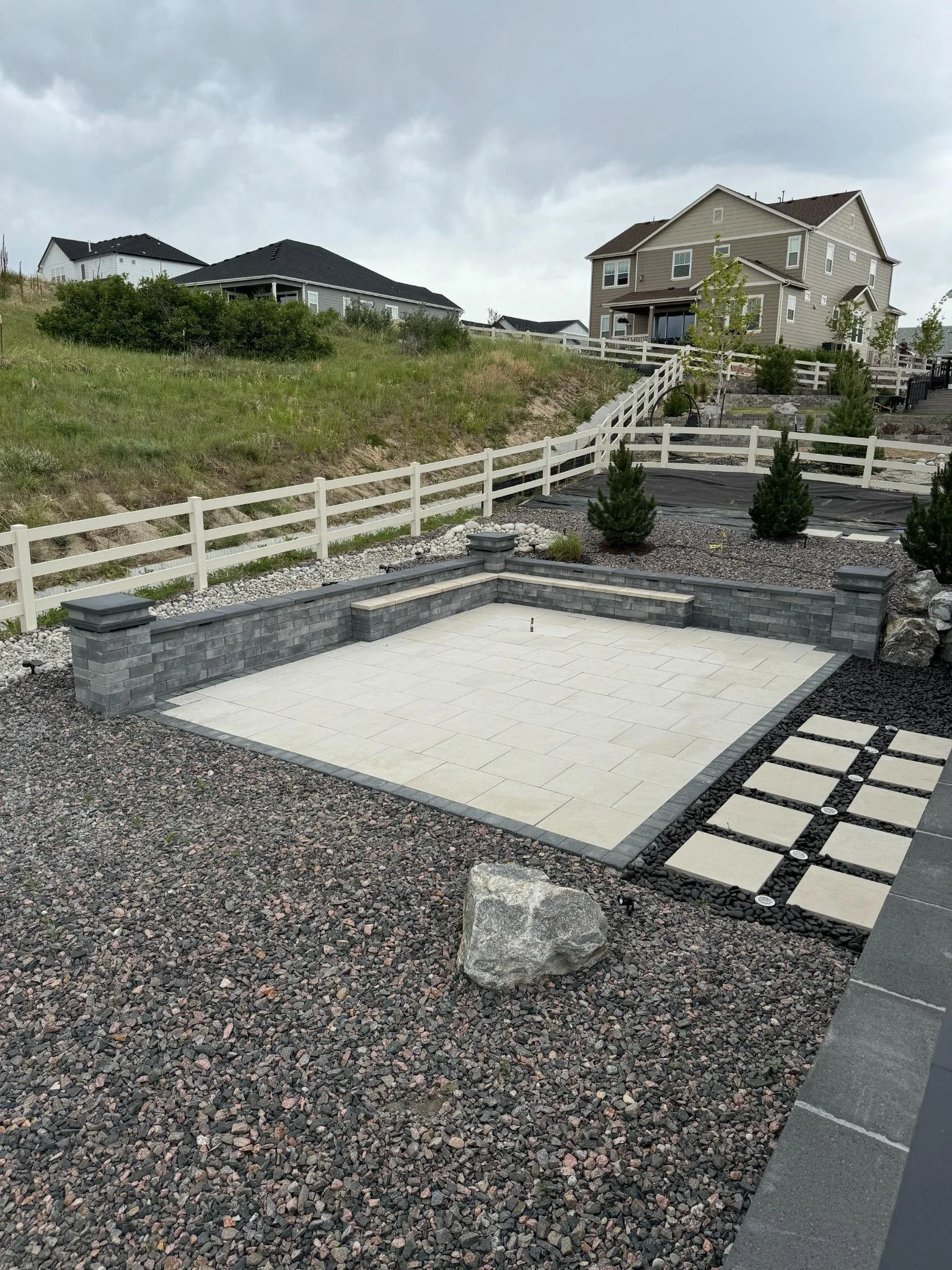 Paver Patio with Stepping Stones - Aspenwood Landscape Denver
